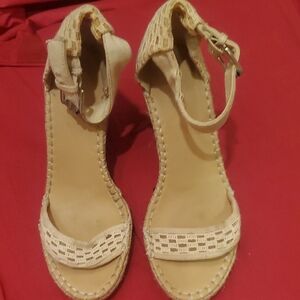 ❤️ NAUTICA SIZE 8 Elegant Cream Woven Women's Sandals